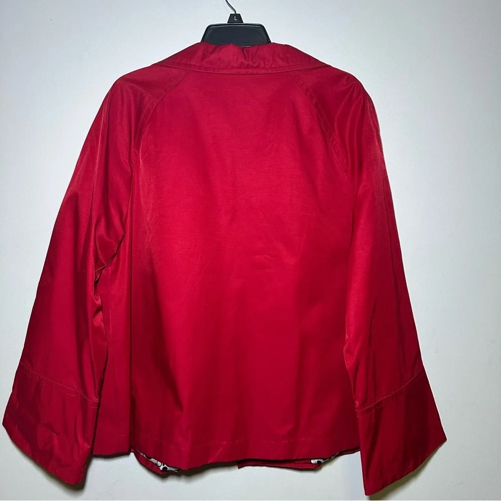 Ashley Judd Red Rain Trench Coat with Polka Dot Lining Size XL